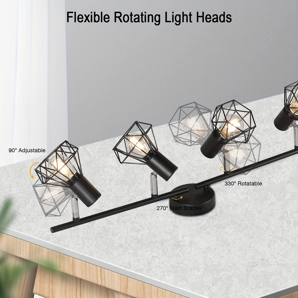 Industrial 4-Light Semi-Flush Ceiling Light-3