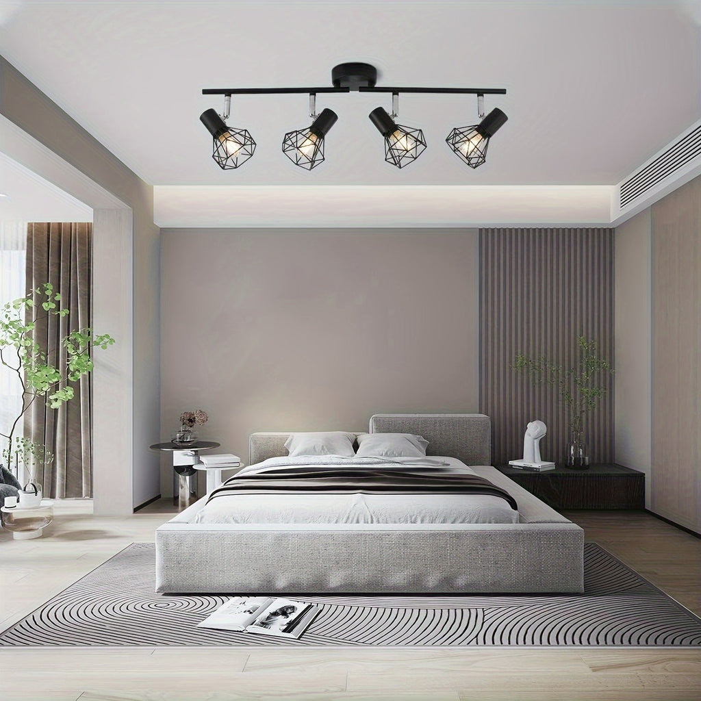 Industrial 4-Light Semi-Flush Ceiling Light-2