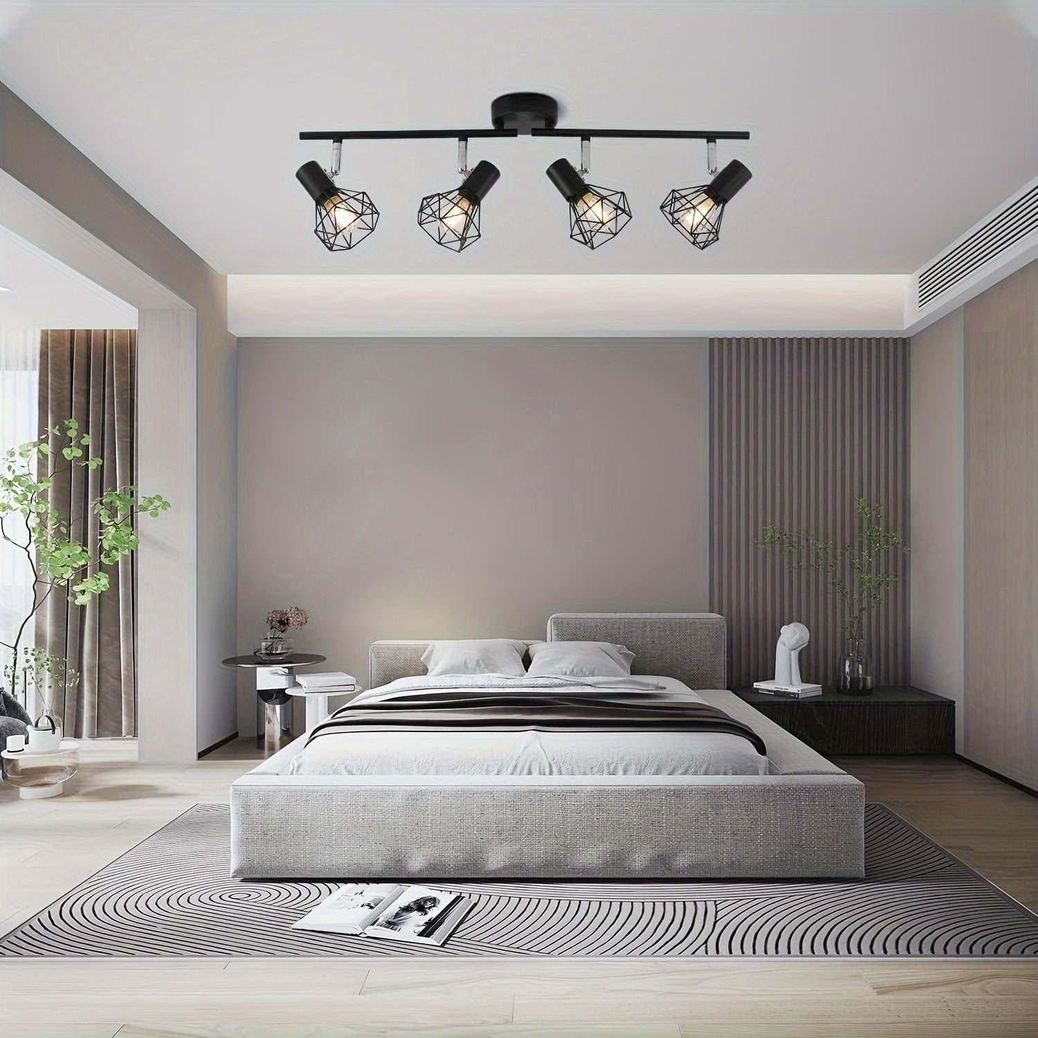 Industrial 4-Light Semi-Flush Ceiling Light-2