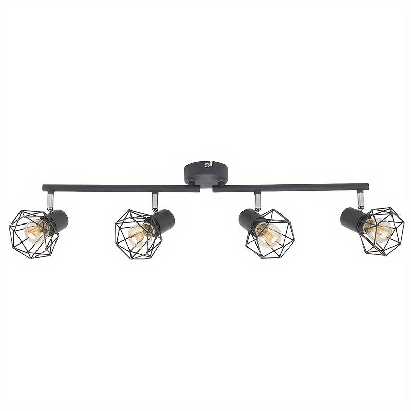 Industrial 4-Light Semi-Flush Ceiling Light-0