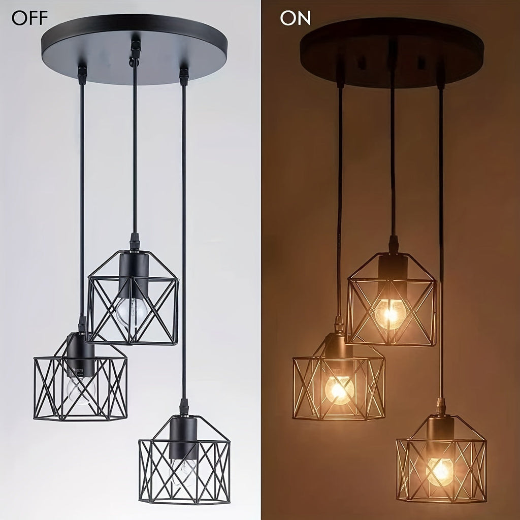 3-Light Industrial Ceiling Light-2