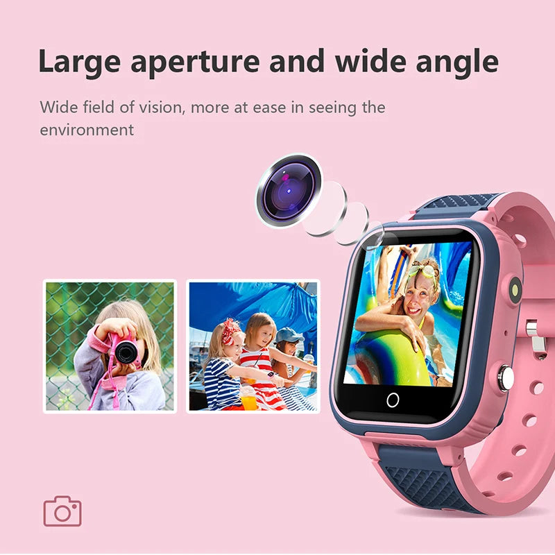 4G Smart Watch Kids GPS Video Call Waterproof (Pink)-4
