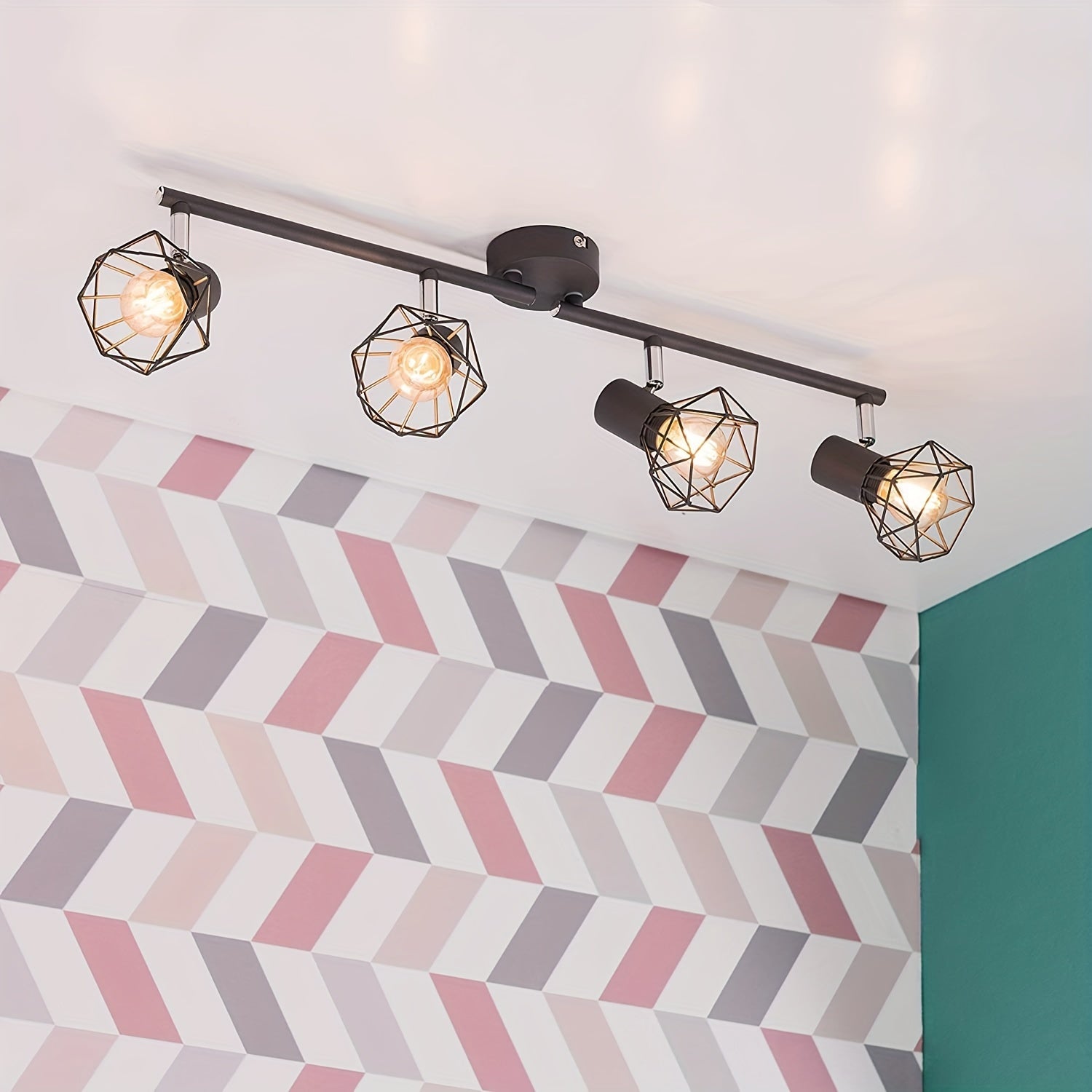 Industrial 4-Light Semi-Flush Ceiling Light-4