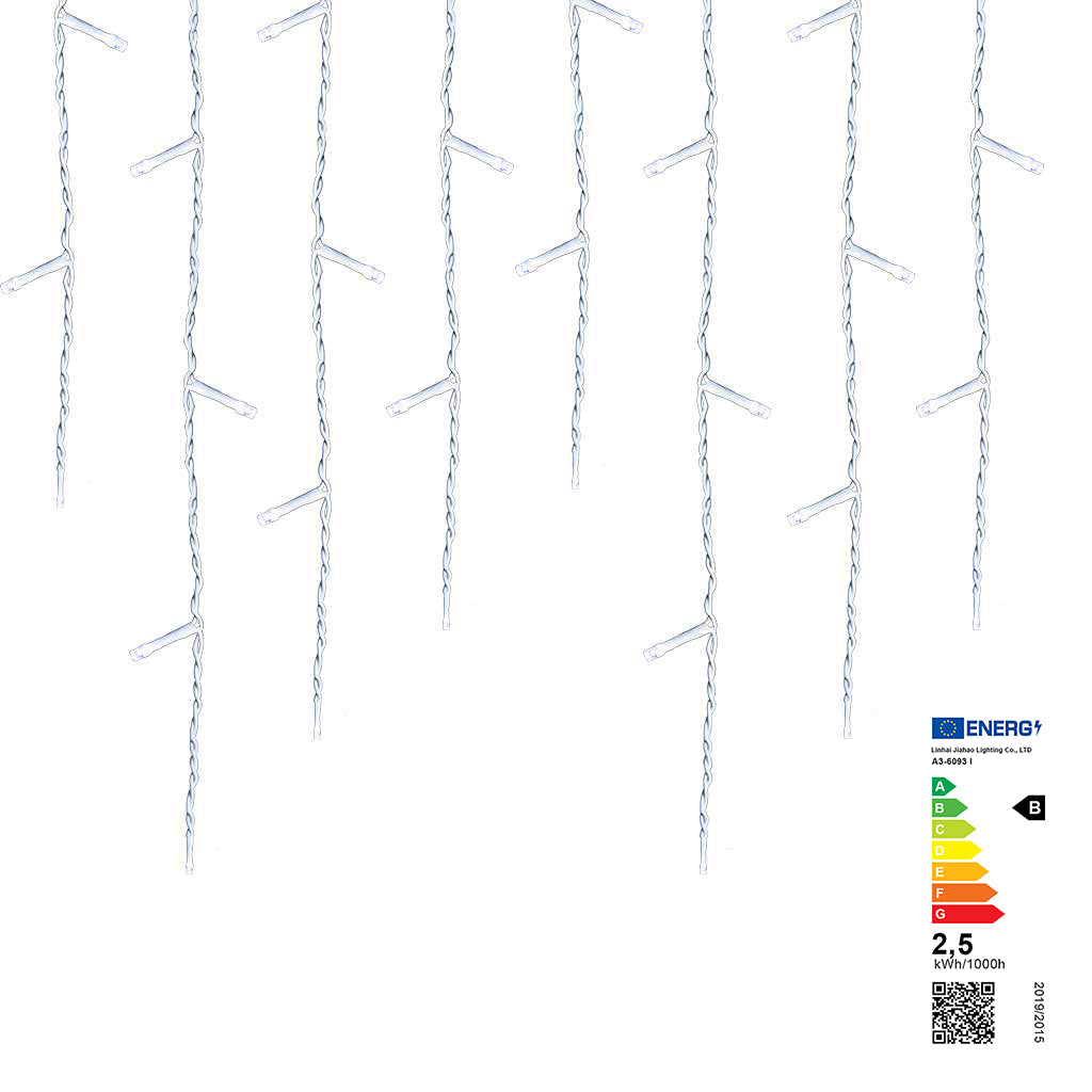 LED icicle light curtain in 2 sizes, cold white with 230 LEDs-1