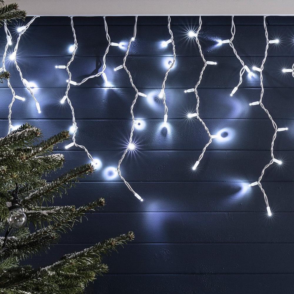 LED icicle light curtain in 2 sizes, cold white with 230 LEDs-4